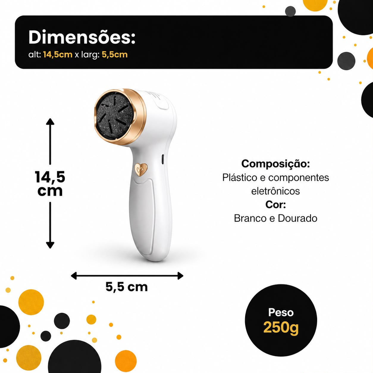 Esfoliador Eletrico Portatil Podoscopia Cuidados Pessoais Secos Rugosas