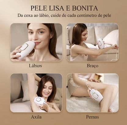Removedor de Pelos IPL Portátil para Rosto, Corpo e Virilha