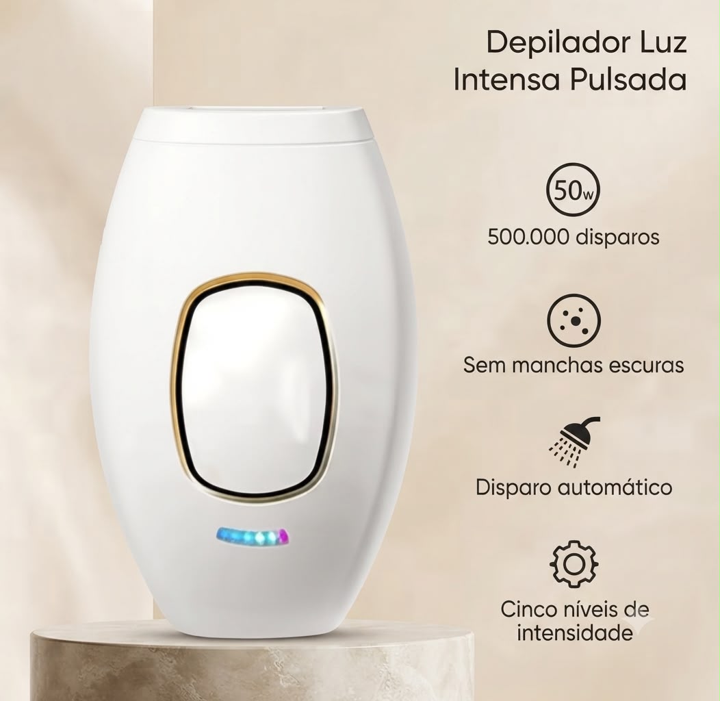 Removedor de Pelos IPL Portátil para Rosto, Corpo e Virilha