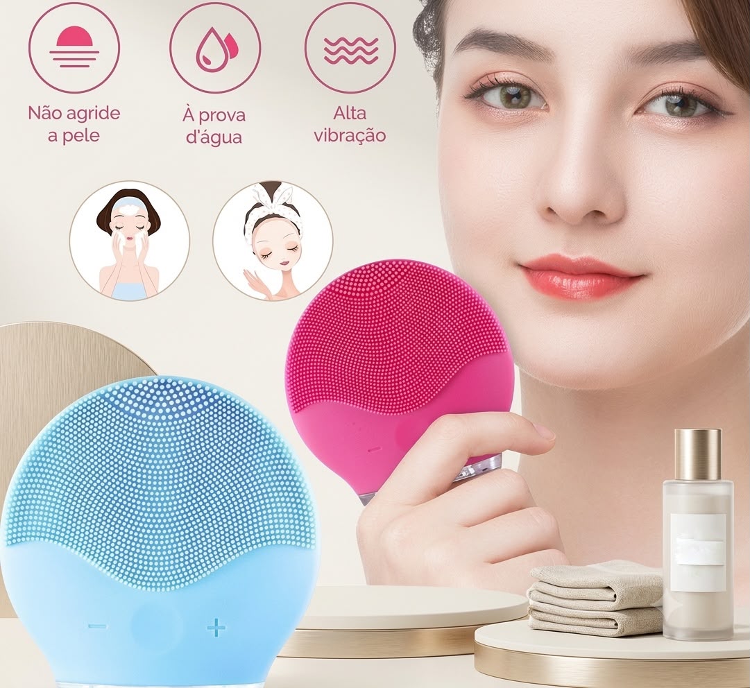 Esponja Elétrica Limpeza Facial Massagem Para Skincare