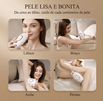 Removedor de Pelos IPL Portátil para Rosto, Corpo e Virilha